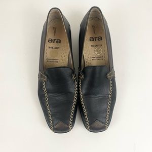Leather Hand Stitched ARA MOCCASINS Made In Germany Driving Loafers Size 7.5